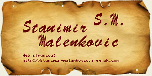 Stanimir Malenković vizit kartica